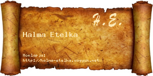 Halma Etelka névjegykártya